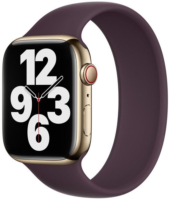 Apple Siliconen solobandje voor de Apple Watch | 44/45/46/49 mm - Maat 11 - Dark Cherry