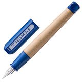 LAMY abc blue - kindvriendelijke vulpen voor beginners met ergonomische grip & gepolijst stalen penpunt in maat A - robuust esdoornhout - inclusief LAMY T 10 blauwschrijvend inktpatroon - Rechtshandig
