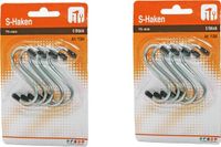 Merkloos S-haken - 48x Stuks - Metaal - Zilver - 7,5 cm