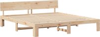 vidaXL Bedframe met hoofdeinde - Naturel - 200 x 200 cm - Massief grenenhout