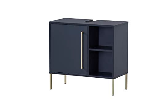 Schildmeyer Kent wastafelonderkast - nachtblauw/goud - 65,3 x 33,1 x 63,3 cm