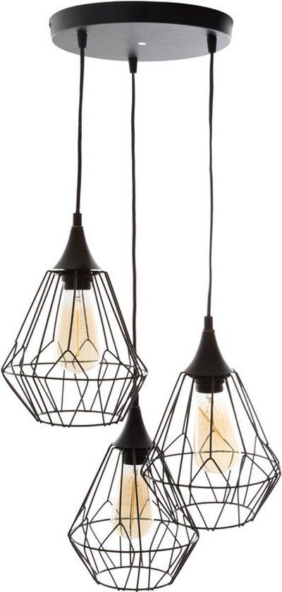 Atmosphera Industriële Hanglamp ZWART - Zwart - 3 flame - Metaal