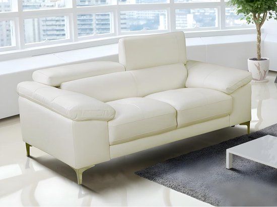 LINEA SOFA Solange 2-zits leren bank - Wit - Design