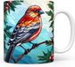 Witte mok met print - 0.33 l - Grenen Kardinaal - Koffie- of theebeker - Cadeau voor dierenliefhebbers