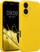 kwmobile telefoonhoesje geschikt voor Apple iPhone 16 - TPU backcover met siliconen coating - Smartphone case in stralend geel