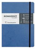 Clairefontaine 793434C Nomaddict (ex Age Bag) Genaaid Notitieboek Elastiek My.Essential Blauw - A5 14,8x21 cm - 192 Pagina's Genummerd STIPPEN - Ivoorkleurig Papier 90 g - Omslag Karton