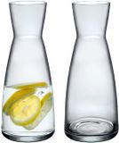 Bormioli Rocco Drank/water karaf of kleine vaas - 2x - glas - transparant - D8 x H20 cm - 500 ML