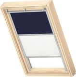 VELUX Origineel Verduisterend Rolgordijn Plus Plissé (DFD), Zilveren Kozijn, S06, 606, 4, Donkerblauw