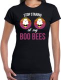Bellatio Decorations Bol Stop Staring At My Boo Bees Halloween Verkleed T-shirt Zwart Dames XL
