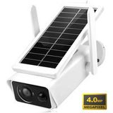 Fuegobird Q1 Caméras de sécurité solaires - 4MP - Bande unique (2,4 GHz) - Caméra IP - Panneau solaire intégré - Étanche IP66 - Blanc