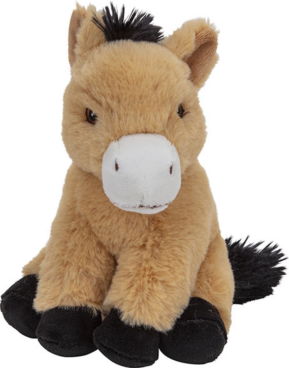 Nature Planet Pluche dieren knuffels Paard van 17 cm - Knuffeldieren speelgoed