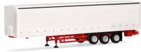 Herpa Gordijntrailer Met Zijwanden, Wit/rood