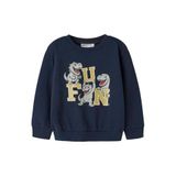 NAME IT MINI rechtvallende sweater met print - donkerblauw