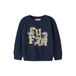 NAME IT MINI rechtvallende sweater met print - donkerblauw