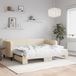 Maison Exclusive Lit gigogne extensible avec matelas, couleur crème, 80x200 cm, tissu