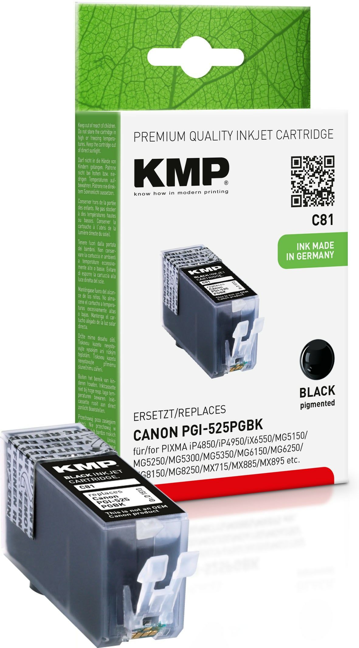 KMP C81 - Zwart - Inktcartridge - 19 ml