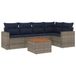 VidaXL 6-delige Loungeset met kussens, poly rattan, grijs