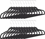 Merkloos Relaxdays Kledinghanger - Set van 20 - Zwart - Fluweel - Antislip - 41 cm