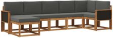 vidaXL - Hoek loungeset - 7 zitplekken - Polyester - Naturel et anthracite