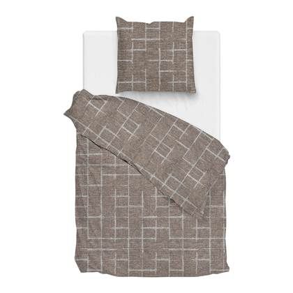 Zo!Home Zale Dekbedovertrek - 140x200/220 cm - Taupe - Katoen