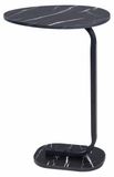 HOWHOMELY Table basse - Table d'appoint - Noir - 37 x 59 cm - Table pour le canapé - Plateau en marbre - Pratique