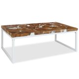 Maison Exclusive - Table basse teck avec résine, 110x60x40 cm