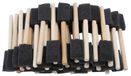 Set de pinceaux en mousse 50 pièces - Manche en bois - Léger - Durable - Réutilisable - Pointe d'éponge biseautée - Pinceau de peinture