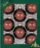 Krebs Glas Lauscha Gmbh 16x stuks glazen kerstballen 7 cm bruin glans kerstboomversiering