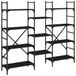 VidaXL Boekenkast Zwart Hout Staal 160x28.5x136.5 cm