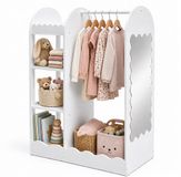 Merkloos Relaxdays Kinderkledingrek Wit met Kledingstang 94x100x38 cm