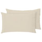 Giovanni Dolcinotti Set van 2 kleurrijke kussenslopen met overslag en zigzagafwerking, 50 x 80 cm, 100% katoen, Made in Italy, zandkleurig model Toronto