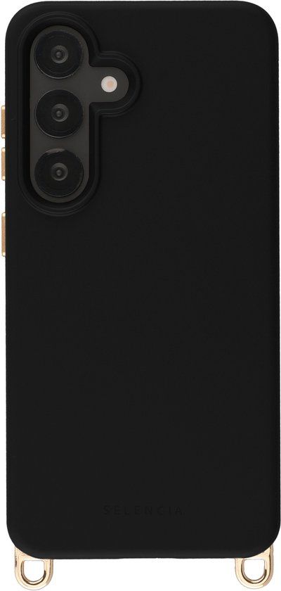 Selencia Rivièra MagSafe Backcover met afneembare haakjes voor de Samsung Galaxy A55 (5G) / A35 - Velvet Black