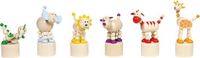 Goki Animals, press 'n shake figures, Africa designs, wood