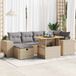 Maison Exclusive - Ensemble de meubles de jardin 8 pièces avec canapé et coussins, beige, en polyrotin et acacia