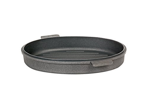 SKK 2651 Titanium inductie, gietijzeren vispan 42 x 28 cm, pan met antiaanbaklaag, geschikt voor inductie, keramisch versterkt, met gegoten handgrepen, ovenvast, Made in Germany