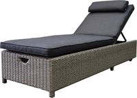AVH-Collectie Thermen ligbed 189x65x31 cm grijs met kussen