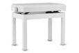 GEWA Pianobank Student - Massief hout - Zitting van kunstleer - Soepele hoogteverstelling 48-57 cm - Stabiele constructie - wit mat
