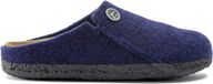Birkenstock Zermatt Enfants Pantoufles Bleu Foncé Coupe Étroite