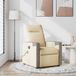 vidaXL Fauteuil de massage réglable tissu crème