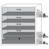 Asecos Armoire ignifuge 90 minutes s-classic90 porte-porte - bac de rétention