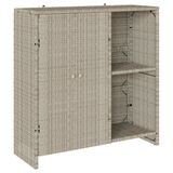 vidaXL Opbergkast met plank Lichtgrijs Rotan 100 x 36 x 102 cm