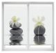 Duo Relax set de rideau occultant, 2 pièces, tamisant, sans perçage, motif : orchidée, 70x150 cm