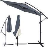 Kingsleeve Parasol flottant avec pied - Protection contre le vent 300cm - Anthracite