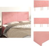 vidaXL Hoofdbord Roze Fluweel 200x5x118/128 cm