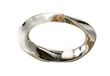 DRW Ovaal figuur met een zilver en wit hart, 20 x 10 x 16 cm