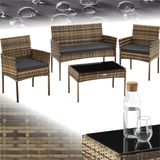 Tectake® Wicker tuinset Palese - Zitgroep voor 4 personen