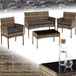 Tectake® Set de jardin en osier Palese - Groupe de sièges pour 4 personnes