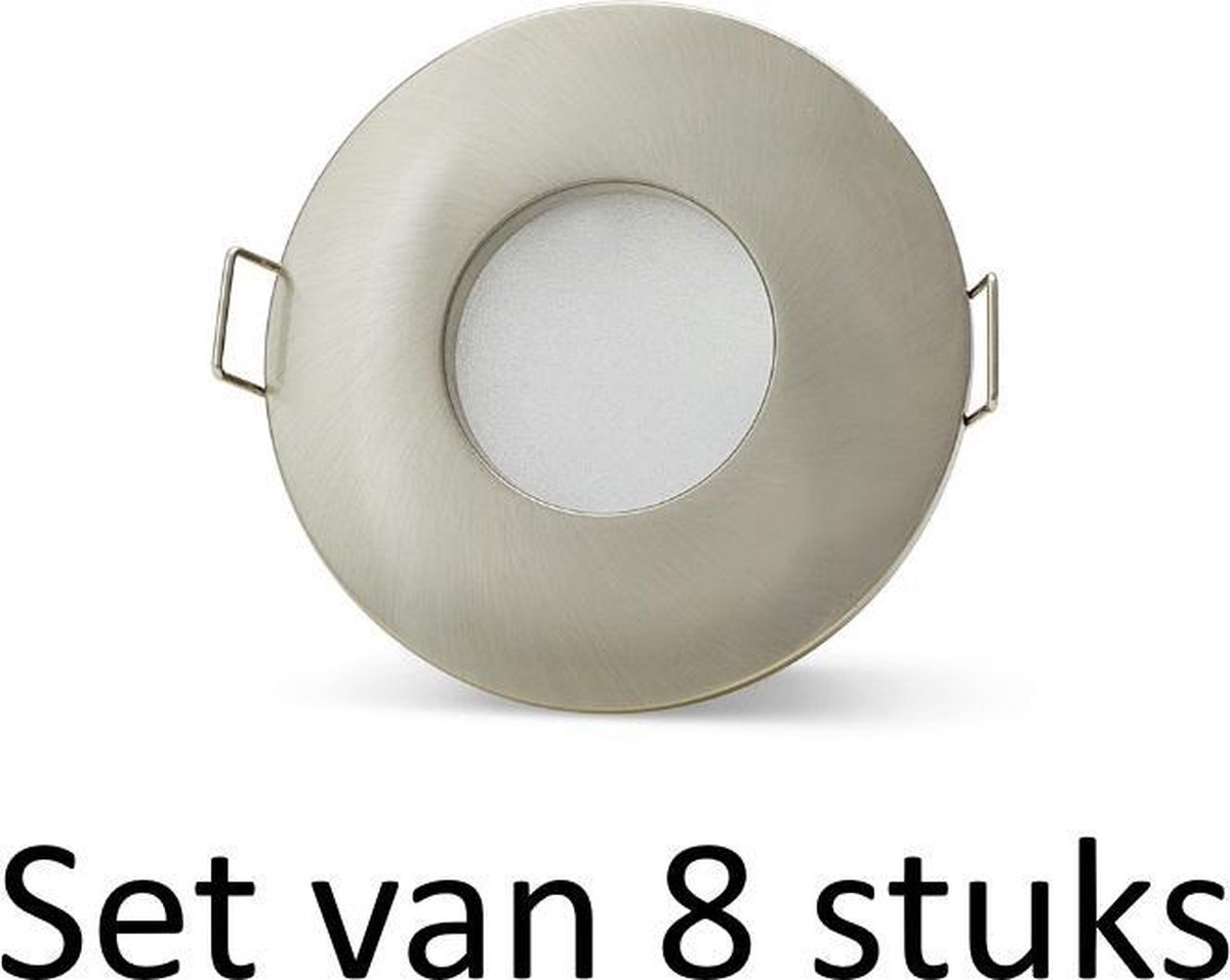 V-tac Badkamer inbouwspots Zilver rond | 3W warm wit | Set van 8 stuks