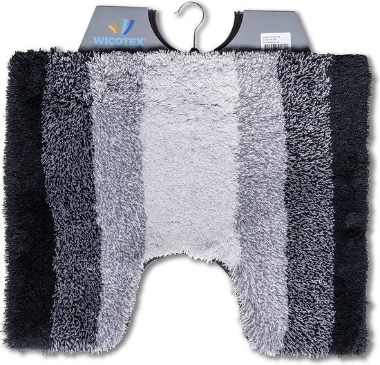 Wicotex Toiletmat - Zwart - 50x60cm - Antislip - Met uitsparing