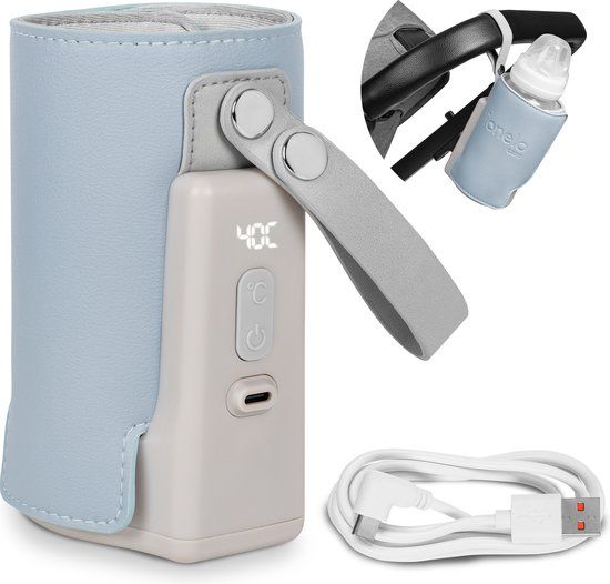 Lionelo Thermup GO Plus - Portable Bottle Warmer - Blue - USB-C - LCD Display